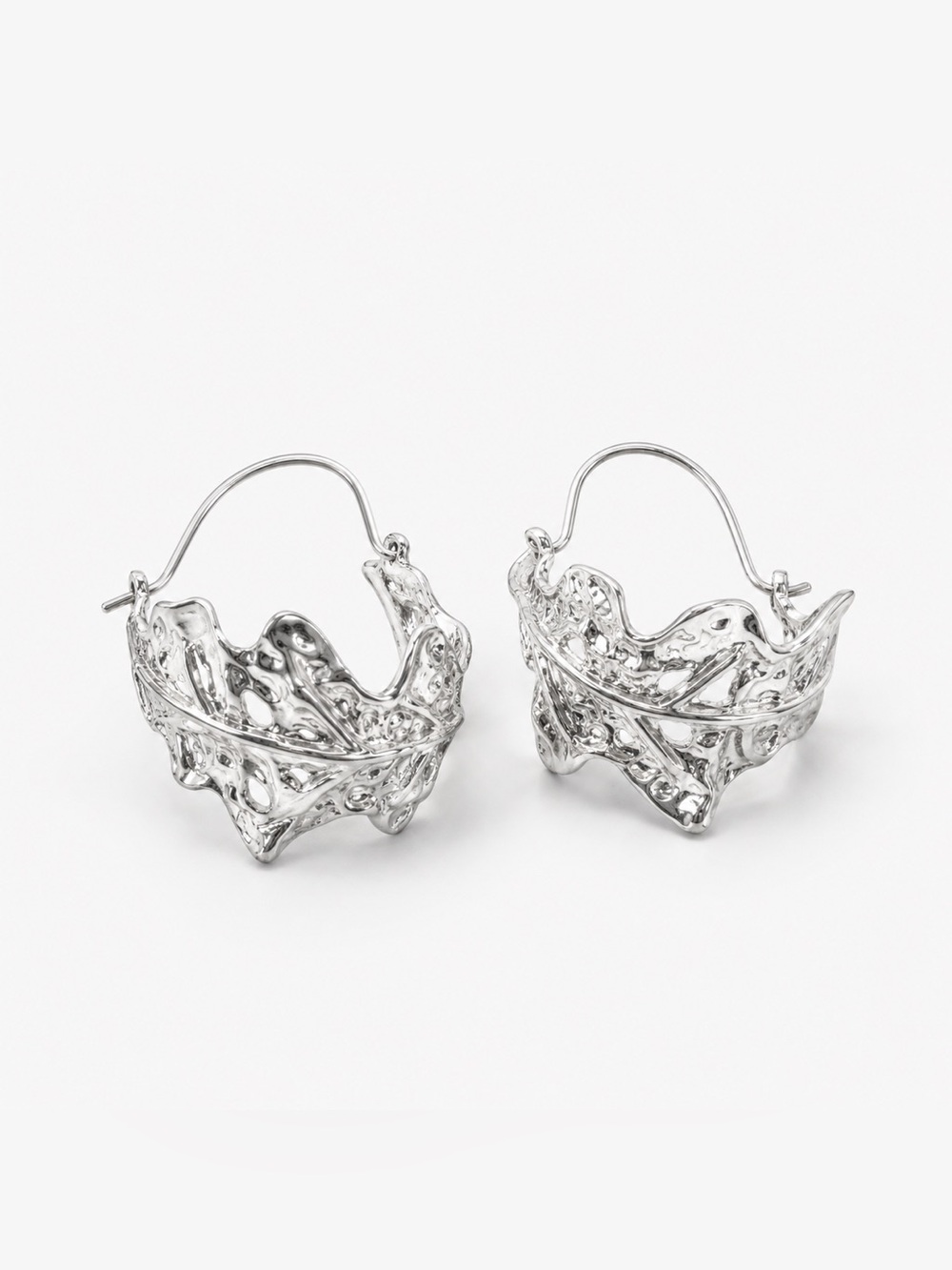 Influence • Silver tone oak leaf earrings